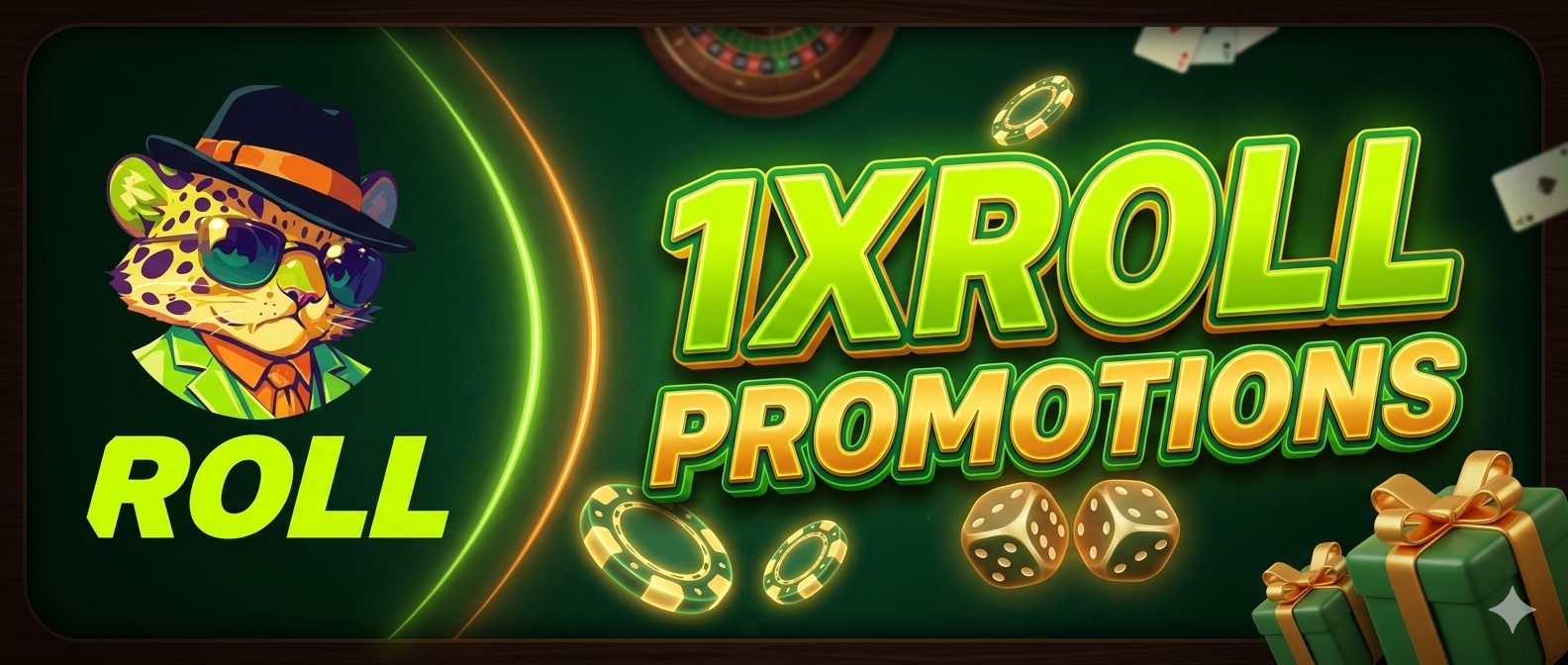 Promotion 1Xroll Casino 优惠活动横幅图片,包含 1Xroll Login、1Xroll Register 和 1Xroll Download 入口