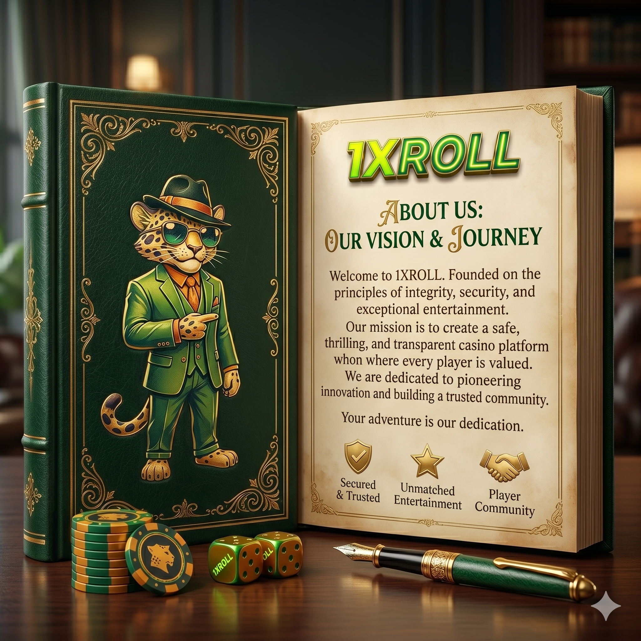 1Xroll Casino 品牌信任故事图片，包含 1Xroll Login、1Xroll Register 和 1Xroll Download 入口